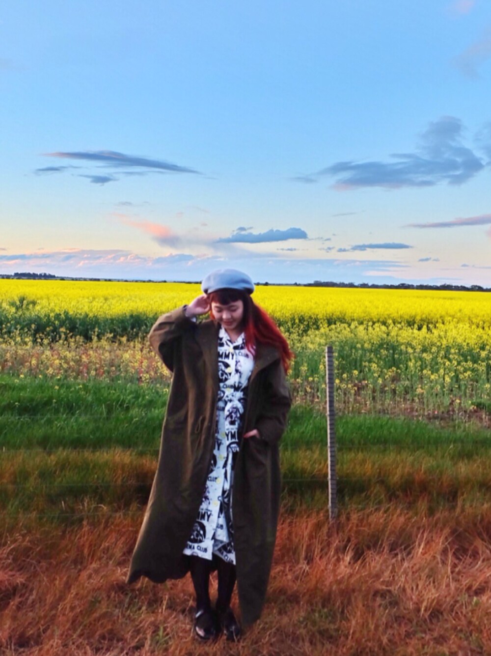 「Aymmy in the batty girls、KBF、Dr.Martens、girl、Australia」｜「Aymmy in the batty girlsのPENNANT ベレー帽（ハンチング/ベレー帽、ブルー系）」を使った、Seryouxxxさん（レディース・153cm）の冬コーディネートの1枚目の写真