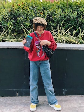 「moussy」｜「アイテム（ハンチング/ベレー帽）」を使った、Seryouxxxさん（レディース・153cm）の秋コーディネート