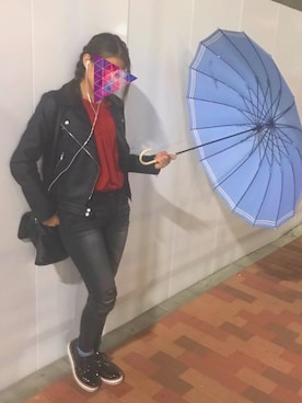 「RESEXXY（リゼクシー）のアイテム（ライダースジャケット）」を使った、yunさん（レディース・158cm）の秋コーディネート