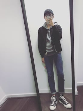 「COS（コス）のアイテム（キャップ）」を使った、Ritsuさん（メンズ・178cm）の秋コーディネート