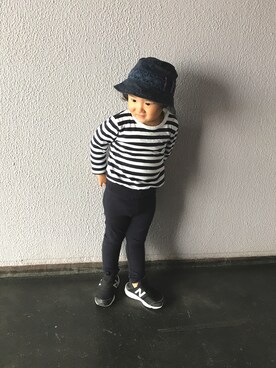 「RAGMART（ラグマート）のアイテム（帽子）」を使った、Suzukaさん（キッズ・90cm）の秋コーディネート