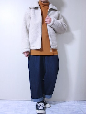 「UNIQLOU」｜「アイテム（その他）」を使った、ぜっきーさん（メンズ・166cm）の秋コーディネート