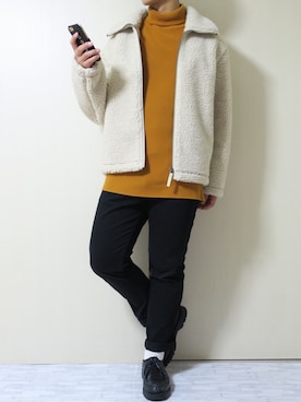 「UNIQLOU」｜「アイテム（ブルゾン）」を使った、ぜっきーさん（メンズ・166cm）の秋コーディネート