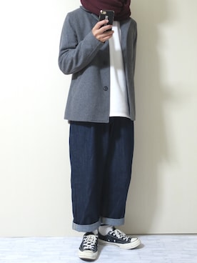 「GLOBAL WORK（グローバルワーク）のアイテム（その他アウター）」を使った、ぜっきーさん（メンズ・166cm）の冬コーディネート