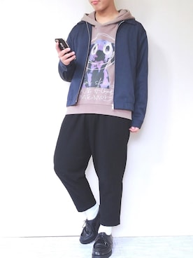 「SHAREEF（シャリーフ）のアイテム（トップス）」を使った、ぜっきーさん（メンズ・166cm）の春コーディネート