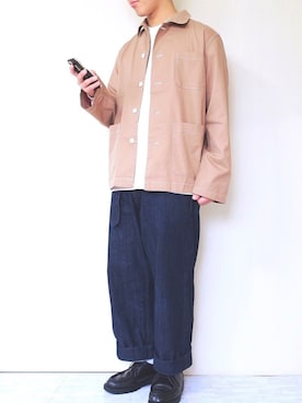 「niko and...（ニコアンド）のアイテム（その他アウター）」を使った、ぜっきーさん（メンズ・166cm）の春コーディネート
