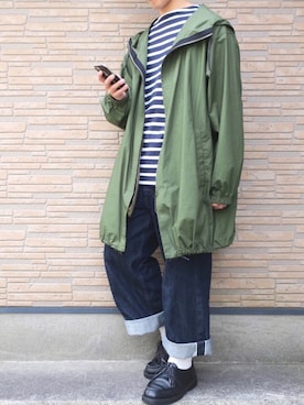 「niko and...（ニコアンド）のアイテム（その他アウター）」を使った、ぜっきーさん（メンズ・166cm）の春コーディネート
