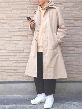 「平成最後のWEARISTAセンバツ」｜「アイテム（ステンカラーコート）」を使った、ぜっきーさん（メンズ・166cm）の春コーディネート