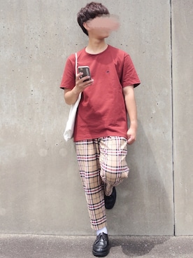 「Scye（サイ）のアイテム（Tシャツ/カットソー）」を使った、ぜっきーさん（メンズ・166cm）の夏コーディネート