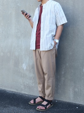 「Scye（サイ）のアイテム（Tシャツ/カットソー）」を使った、ぜっきーさん（メンズ・166cm）の夏コーディネート