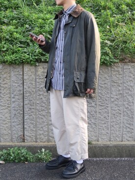 「MHL.」｜「アイテム（ブルゾン）」を使った、ぜっきーさん（メンズ・166cm）の秋コーディネート