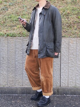 「ケーブルニット」｜「アイテム（ブルゾン）」を使った、ぜっきーさん（メンズ・166cm）の秋コーディネート