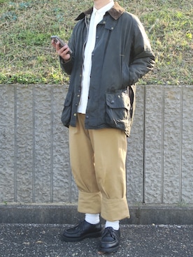 「MHL.」｜「アイテム（ブルゾン）」を使った、ぜっきーさん（メンズ・166cm）の秋コーディネート