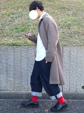 「coen」｜「アイテム（その他シューズ）」を使った、ぜっきーさん（メンズ・166cm）の秋コーディネート