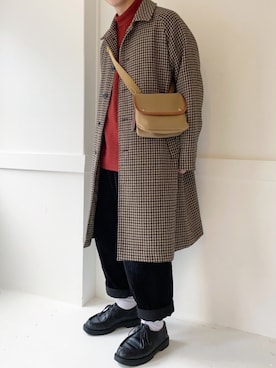 「アイテム（ステンカラーコート）」を使った、ぜっきーさん（メンズ・165cm・20代）の冬コーディネート