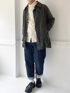 「テーパードデニム」｜「アイテム（ブルゾン）」を使った、ぜっきーさん（メンズ・165cm）の冬コーディネート