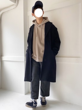 「LEE」｜「アイテム（チェスターコート）」を使った、ぜっきーさん（メンズ・165cm）の冬コーディネート