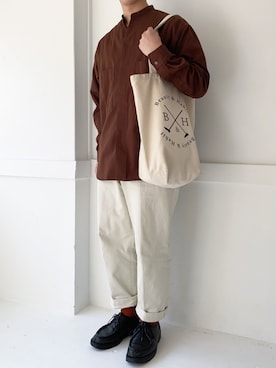 「Steven Alan（スティーブンアラン）のアイテム（チノパンツ）」を使った、ぜっきーさん（メンズ・165cm）の春コーディネート