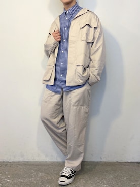 「niko and...（ニコアンド）のアイテム（その他アウター）」を使った、ぜっきーさん（メンズ・165cm・20代）の春コーディネート