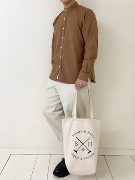 「Steven Alan（スティーブンアラン）のアイテム（チノパンツ）」を使った、ぜっきーさん（メンズ・165cm）の春コーディネート