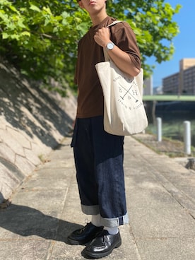 「KLEMAN（クレマン）のアイテム（その他シューズ）」を使った、ぜっきーさん（メンズ・165cm）の夏コーディネート