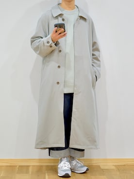 「アイテム（ステンカラーコート）」を使った、ぜっきーさん（メンズ・165cm・20代）の秋コーディネート