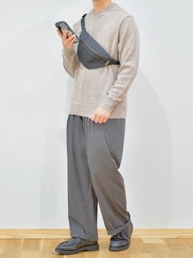 「remer（リメール）のアイテム（パンツ）」を使った、ぜっきーさん（メンズ・165cm）の秋コーディネート