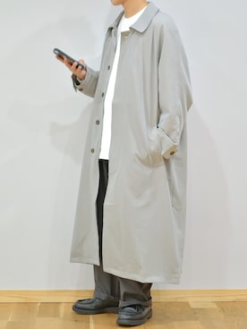 「アイテム（ステンカラーコート）」を使った、ぜっきーさん（メンズ・165cm・20代）の秋コーディネート
