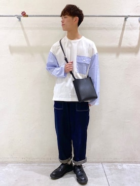 「ペインターパンツ」｜「アイテム（その他シューズ）」を使った、ぜっきーさん（メンズ・165cm）の冬コーディネート