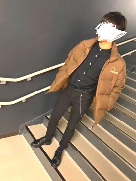 「HEAD（ヘッド）のアイテム（ジャケット/アウター）」を使った、めがねさん（メンズ・164cm）の冬コーディネート
