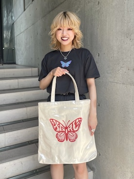 「x-girl_ootd」｜「アイテム（ワンピース/ドレス）」を使った、フクマルさん（レディース・153cm）の春コーディネート