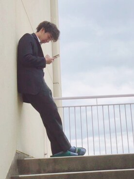 「学校」｜「アイテム（その他アウター）」を使った、zu【相互フォロー】さん（メンズ・177cm）の冬コーディネート