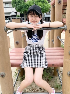 「アイテム（帽子）」を使った、Miyuさん（キッズ・155cm・10代）の春コーディネート