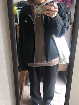 「フレッドペリー」｜「アイテム（ブルゾン）」を使った、ゆーやさん（メンズ・170cm）の冬コーディネート