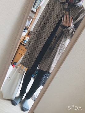 「UNIQLO JW ANDERSON」｜「アイテム（ステンカラーコート）」を使った、ゆーやさん（メンズ・170cm）の冬コーディネート