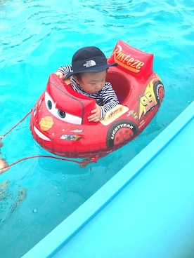 「ノースフェイス」｜「アイテム（水着/着物・浴衣）」を使った、EITA...さん（キッズ・70cm）の夏コーディネート