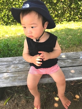 「PETIT BATEAU（プチバトー）のアイテム（水着/着物・浴衣）」を使った、EITA...さん（キッズ・70cm）の夏コーディネート