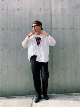 「schott（ショット）のSchott/ショット/SCRIBBLE T-SHIRT（Tシャツ/カットソー）」を使った、ミチさん（メンズ・182cm）の夏コーディネート