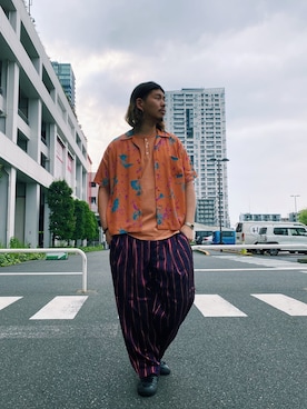 「HAVERSACK（ハバーザック）のアイテム」を使った、ミチさん（メンズ・182cm）の夏コーディネート