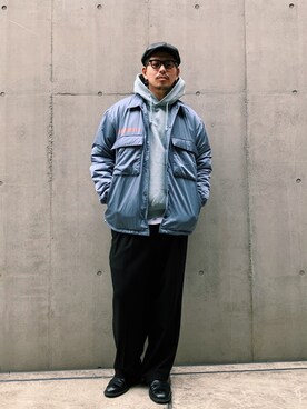 「schott（ショット）のアイテム（ナイロンジャケット）」を使った、ミチさん（メンズ・182cm）の秋コーディネート