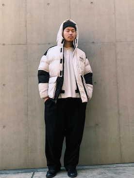 「schott(ショット)のアイテム(ダウンジャケット/コート)」を使った、ミチさん(メンズ・182cm)の冬コーディネート
