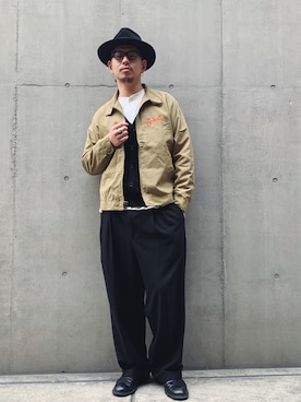 「Schott(ショット)のアイテム(ブルゾン)」を使った、RYO【THE CRIMIE】さん(メンズ・182cm)の冬コーディネート