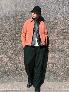 「schott（ショット）のアイテム（ブルゾン）」を使った、ミチさん（メンズ・182cm）の冬コーディネート