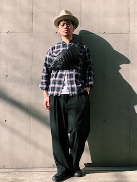 「schott（ショット）のアイテム（バッグ）」を使った、ミチさん（メンズ・182cm）の春コーディネート