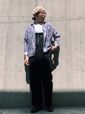 「schott（ショット）のアイテム（サロペット/オーバーオール）」を使った、ミチさん（メンズ・182cm）の春コーディネート