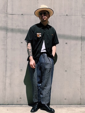 「HAVERSACK（ハバーザック）のアイテム（パンツ）」を使った、ミチさん（メンズ・182cm）の春コーディネート