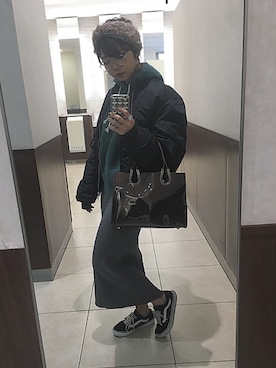「SLY（スライ）のアイテム（ブルゾン）」を使った、UKIさん（レディース・155cm）の秋コーディネート