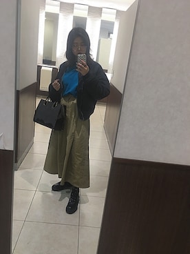 「stradivarius（ストラディバリウス）のアイテム（ブーツ）」を使った、UKIさん（レディース・155cm）の秋コーディネート