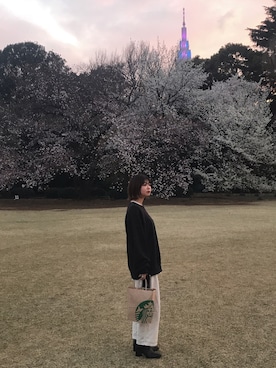 「DANTON（ダントン）のアイテム（パンツ）」を使った、UKIさん（レディース・155cm）の春コーディネート