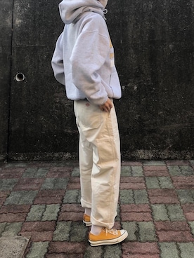 「DANTON（ダントン）のアイテム（パンツ）」を使った、UKIさん（レディース・155cm）の秋コーディネート